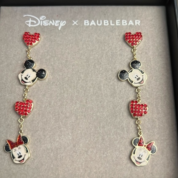 Disney x BAUBLEBAR Mickey Minnie Mouse Rhinestone Earrings New - Picture 2 of 5